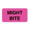 Nevs Label, Might Bite 7/8" x 1-5/8" Flr Pink w/Black VW-0022 - alternate 1